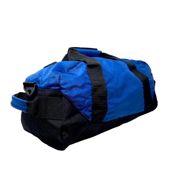 One Dot Source. Medium Blue and Black Two Handle Nylon Duffle Bag - Picture 5 of 10